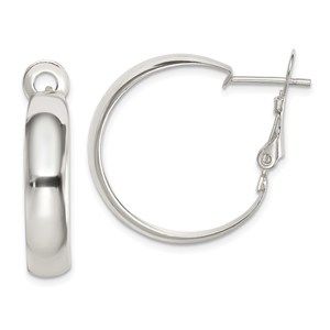 Sterling Silver Polished 6mm Omega Back Hoop Earrings